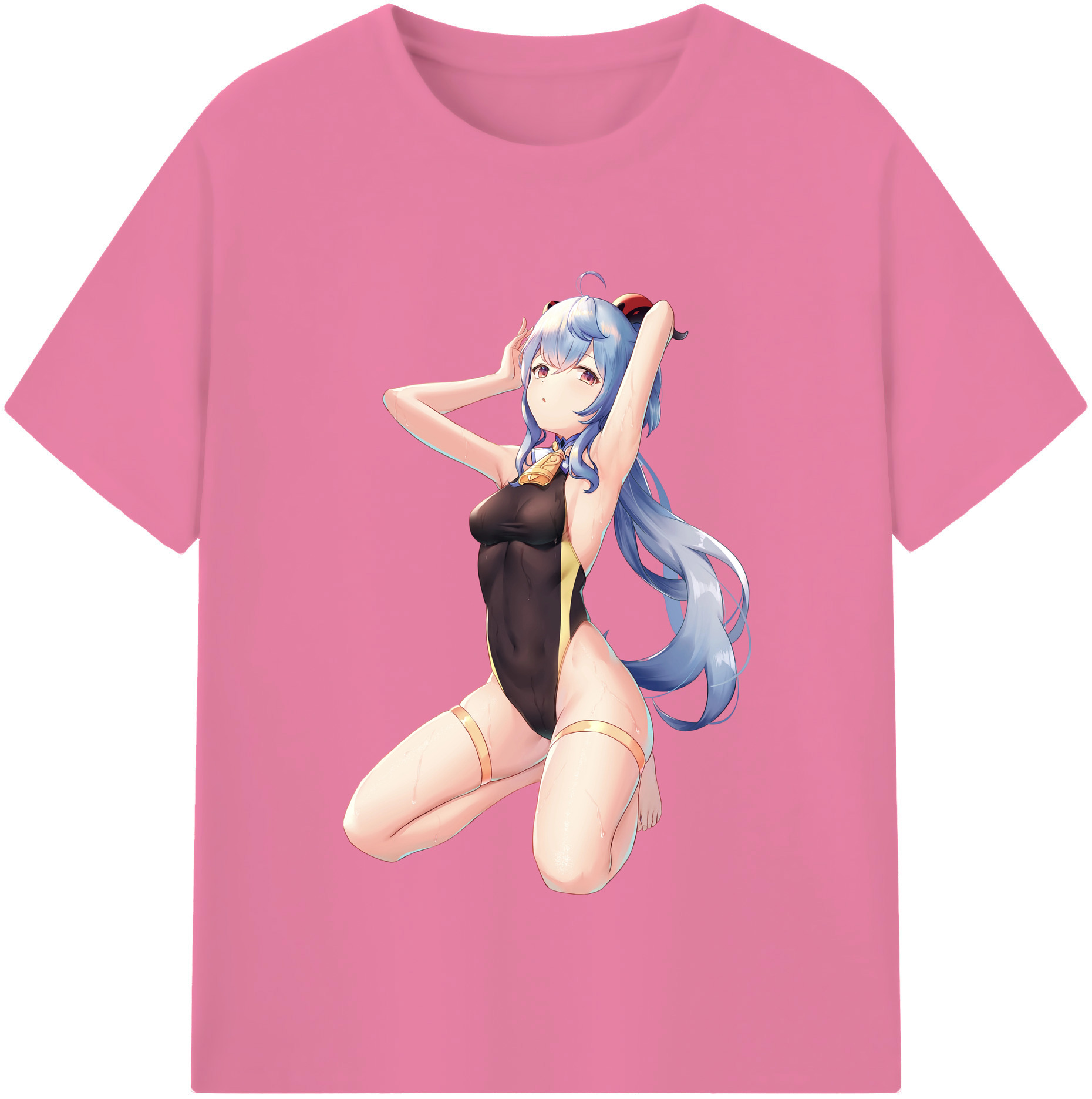 げんし神 甘雨 かんう genshin Ganyu 綿100％半袖Tシャツ（フロントプリント）